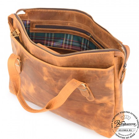  Кожаная деловая сумка "Франклин" (рыжий крейзи)